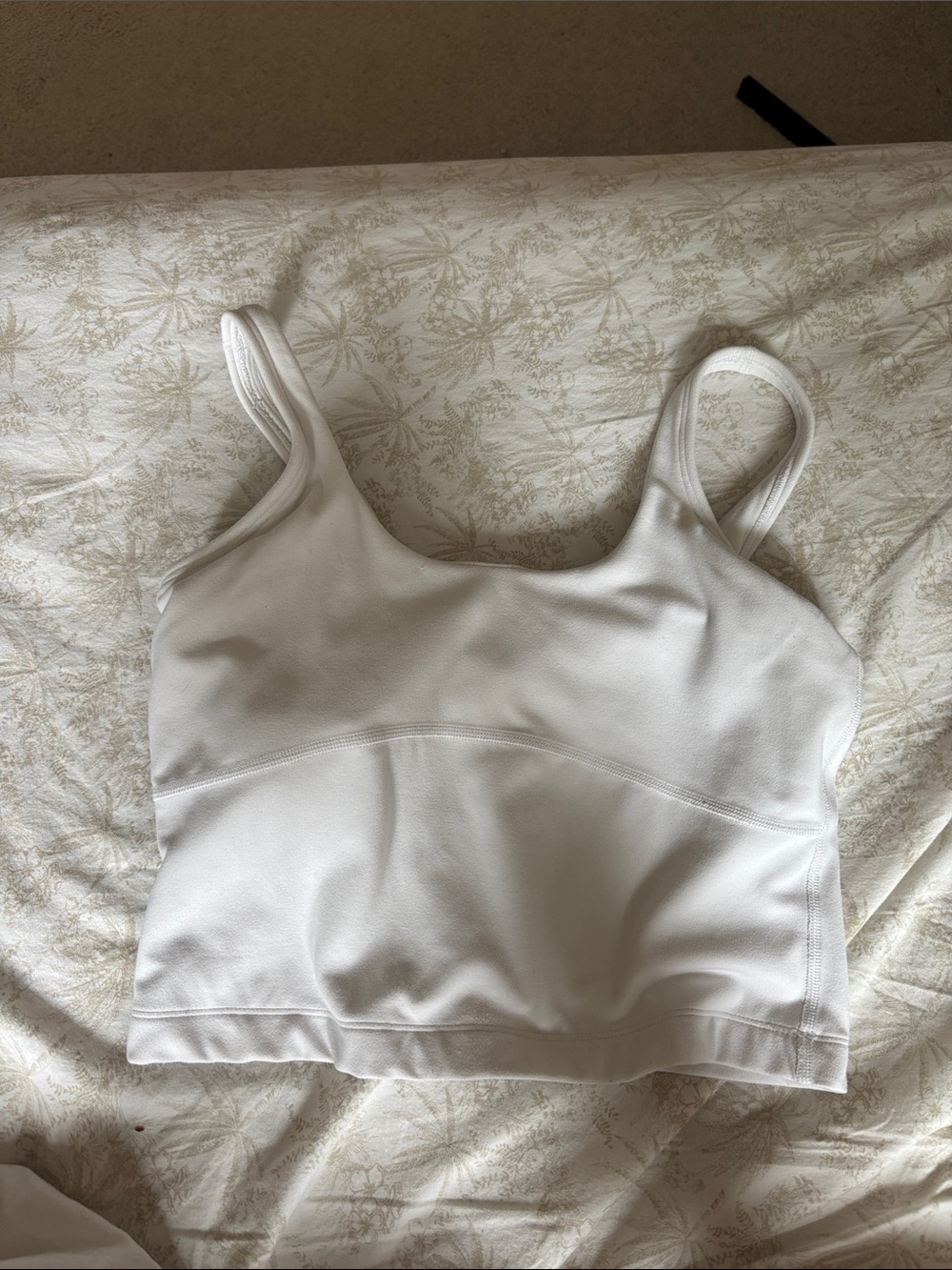 Aritzia White Scoop Neck Crop Top